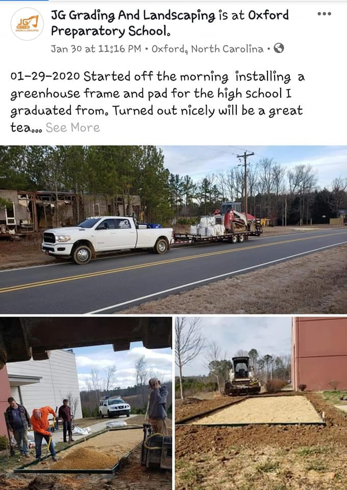 In 2020, I had the chance to give back to where it all began — Oxford Prep. We built a greenhouse pad and frame for the school I graduated from. That felt like things had come full circle